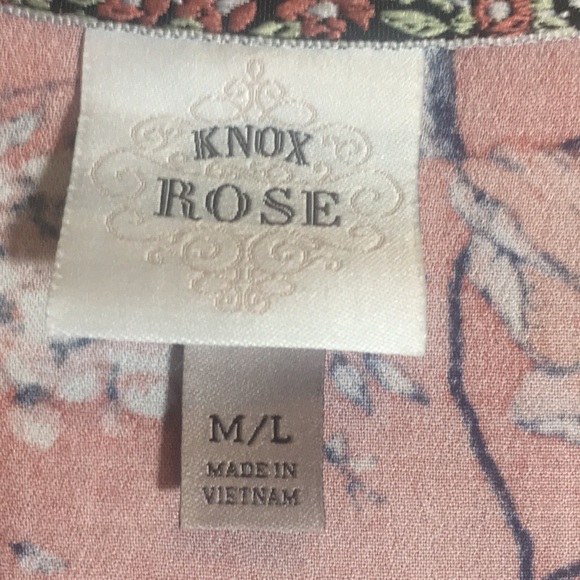 KNOX ROSE Floral Print Oversized Relaxed Fit Comfy Kimono with Tassels - Picture 15 of 16